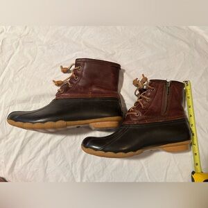 Sperry Women 8.5 Saltwater Boots rain weather shoe high ankle leather rubber